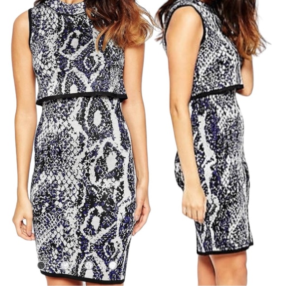 French Connection Spotlight Boa Highneck Dress Size 2 NWT